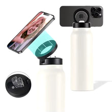 Insulated Water Bottle Compatible Magsafe Water Bottle with Phone Holder,Stainless Steel Water Bottle with Magnetic Phone Tripod