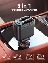 Retractable Car Charger [5 Port Fast Charging] Iphone 16 Car Charger, Car Charger USB C 66W  Car Charger Adapter Fast Charging, Fast Car Phone Charger for Iphone 16 15 14 Pro Max, Samsung S24